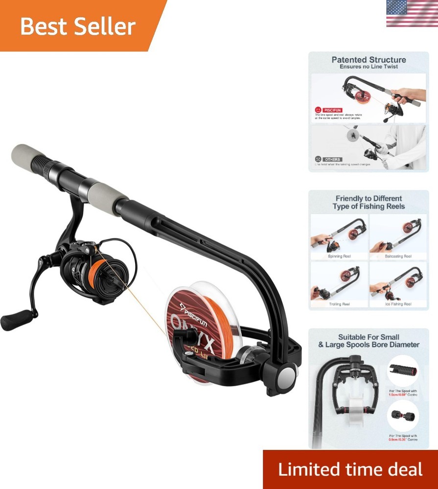 Automatic Fishing Line Spooler with Adjustable Width - Sturdy ABS Construction