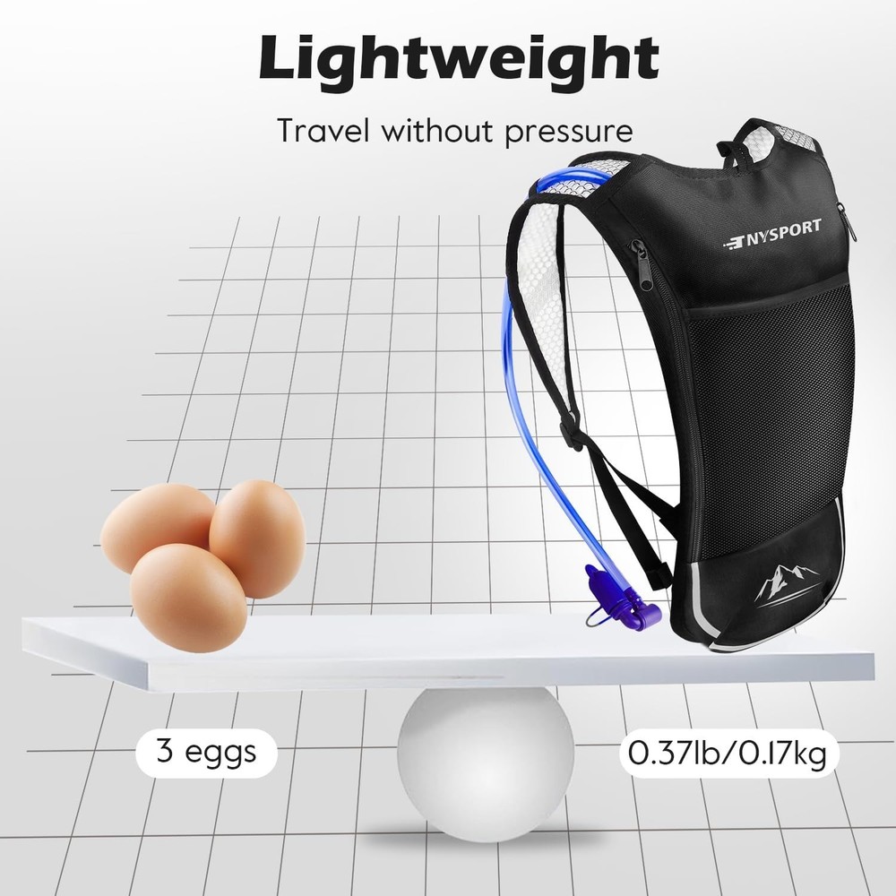 TNYSPORT Lightweight Breathable Hydration Backpack Pack-No 2L Bladder