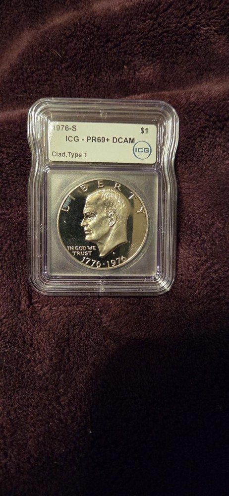 1976 -S $1 Ike Eisenhower Dollar CLAD TYPE-1 ICG PR69+DCAM
