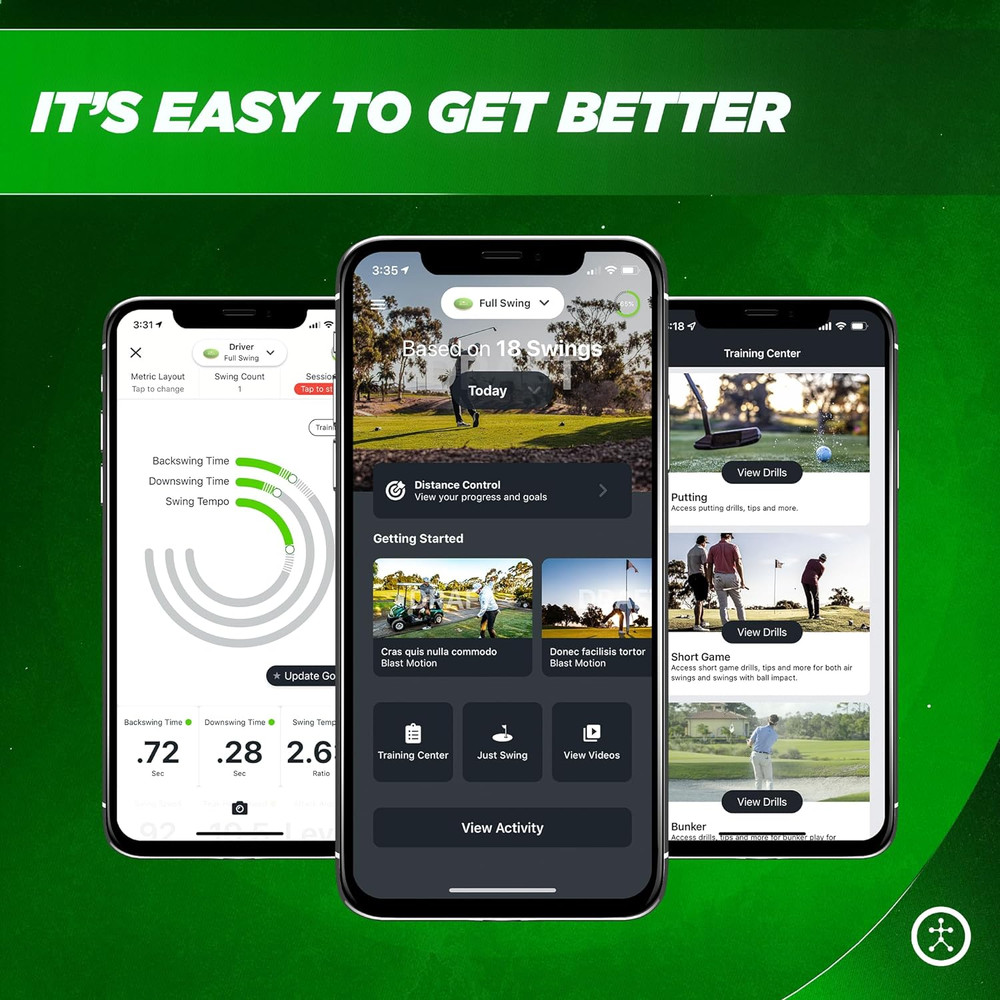 Blast Golf - Swing and Stroke Analyzer (Sensor) I Captures Putting, Full Swing,