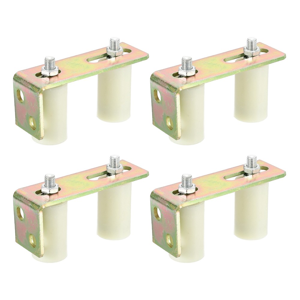 4Set Slide Gate Guide Roller 2.8" Adjustable Nylon Rollers with Bracket, White