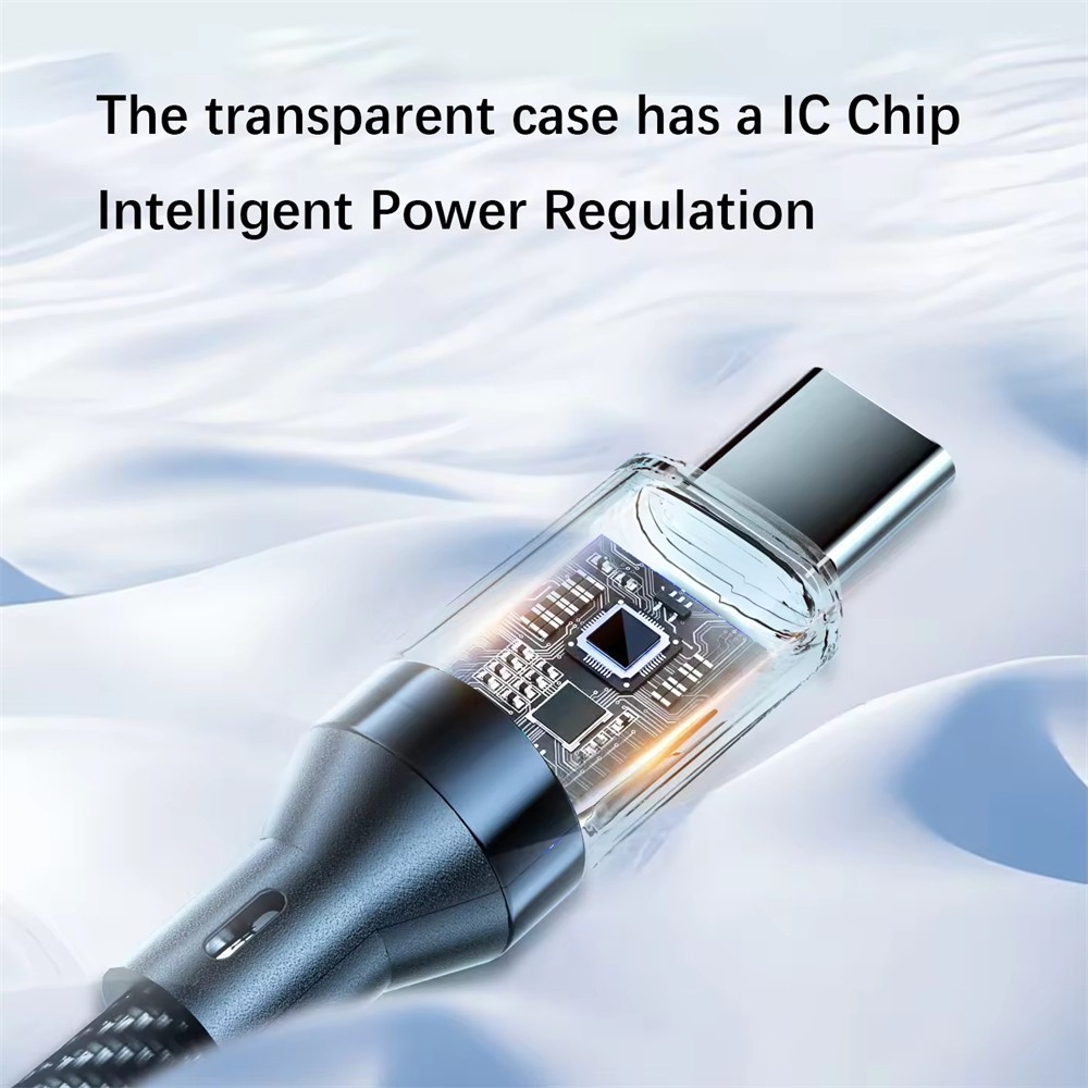 100W USB C charging cables with LED display screen, USB C=C-C，