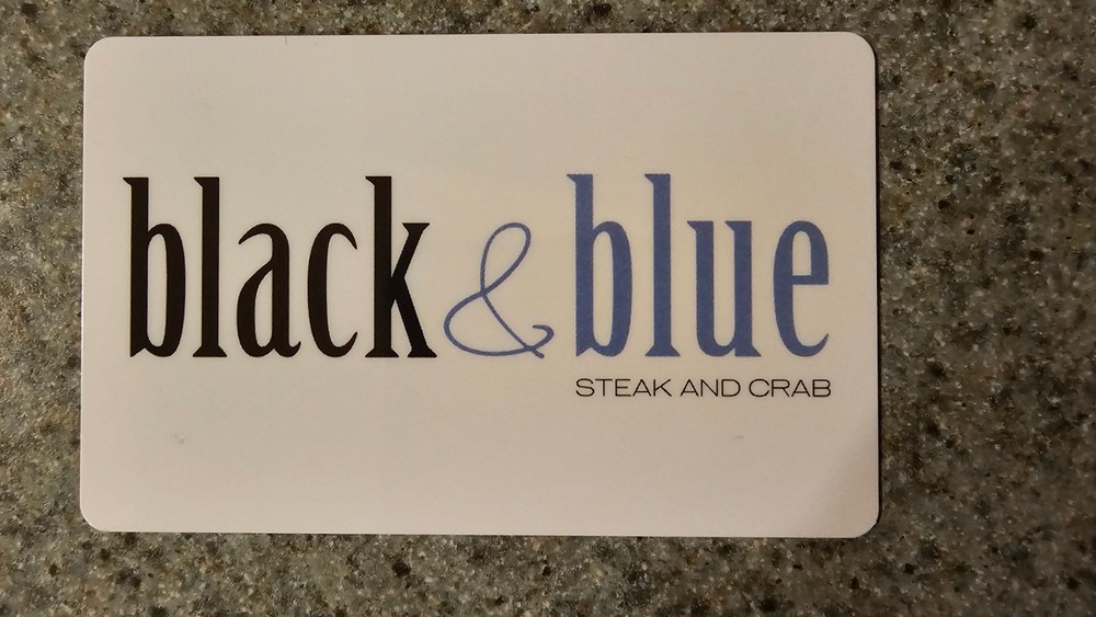 Black & Blue restaurant gift certificate value $300