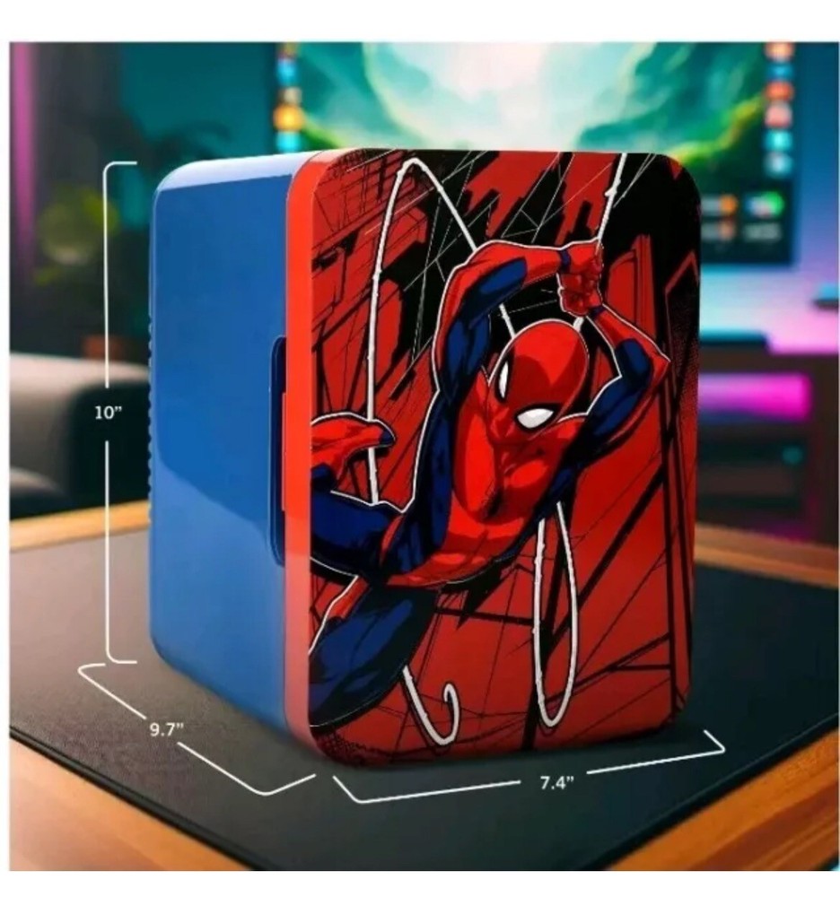 Marvel Spiderman 4L/6 Can Mini Fridge Cooler Ukonic