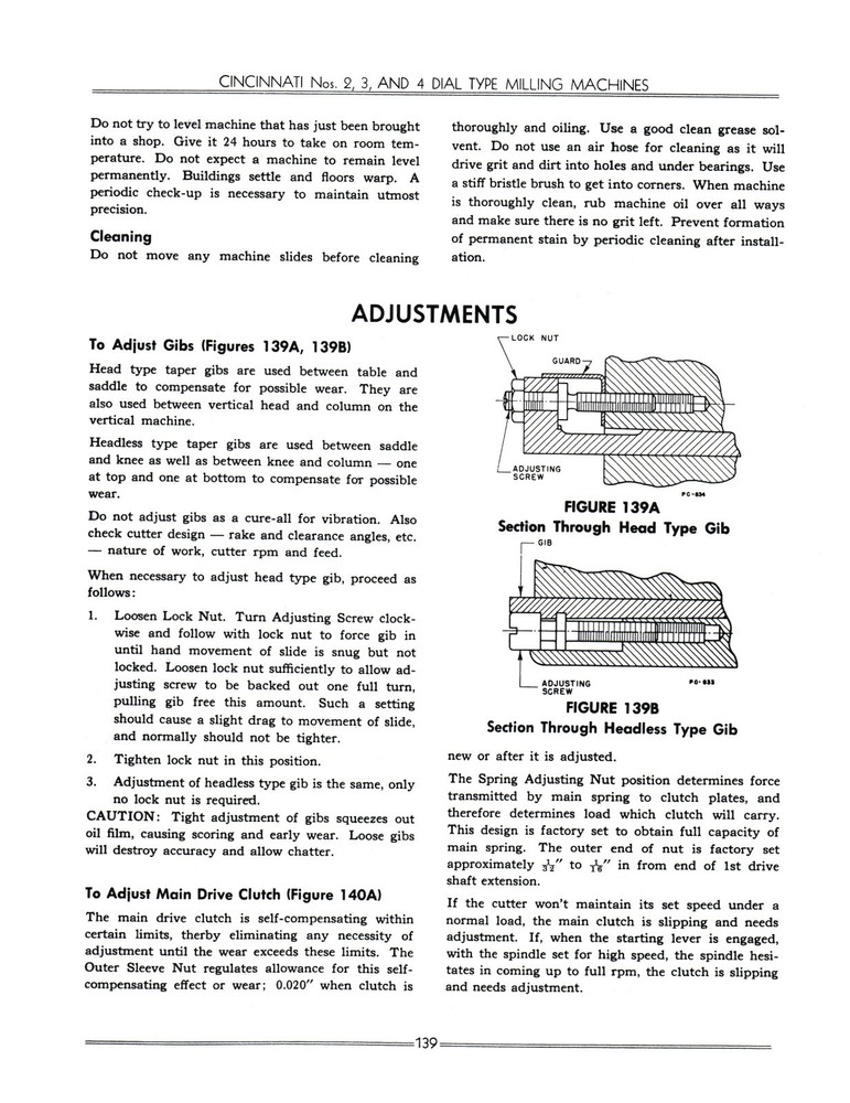Cincinnati #2, #3, & #4 Model OM Dial Milling Machine Service Manual *37