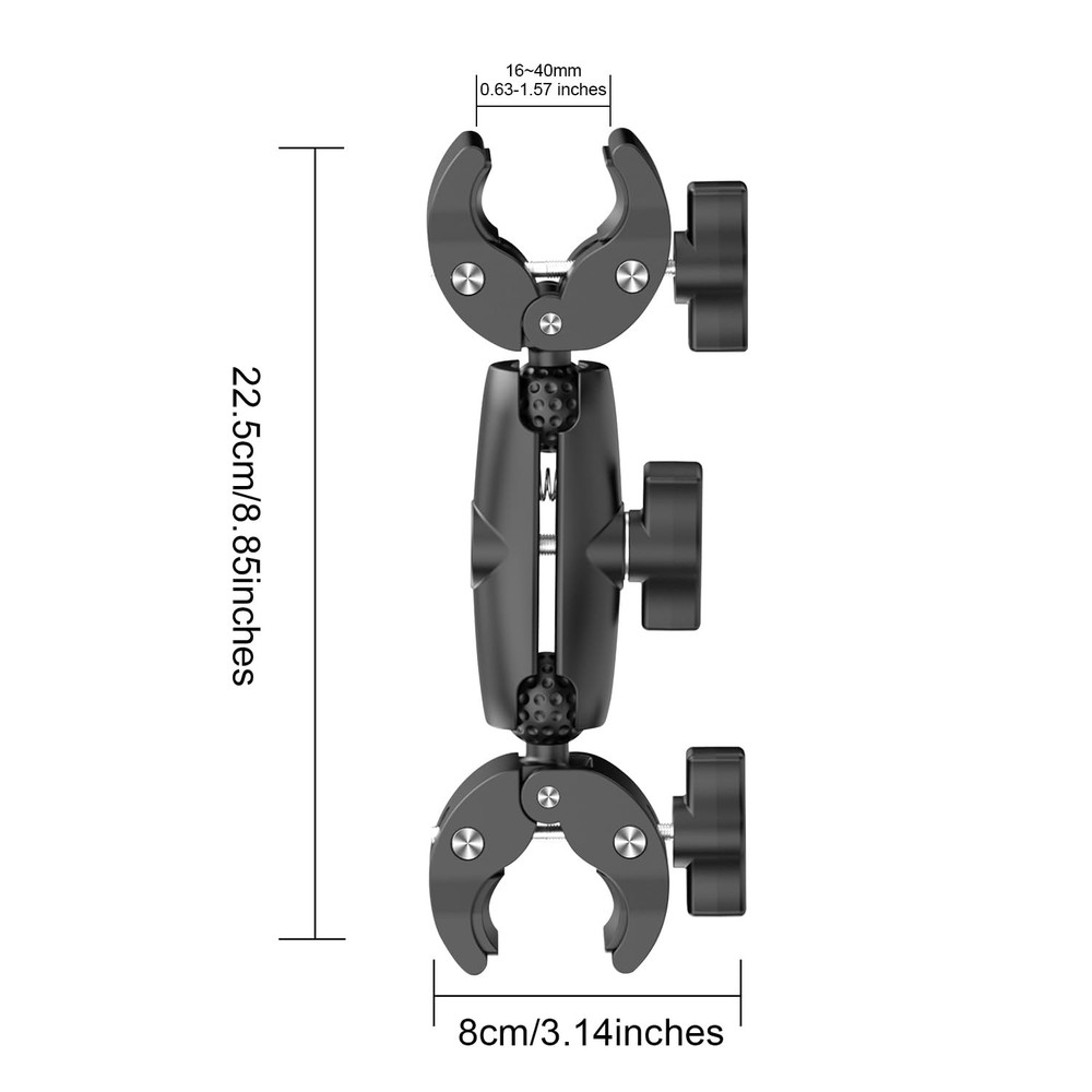 Double Clamp Camera Mount - Universal Bracket for Golf Carts, Umbrella Clamp,...