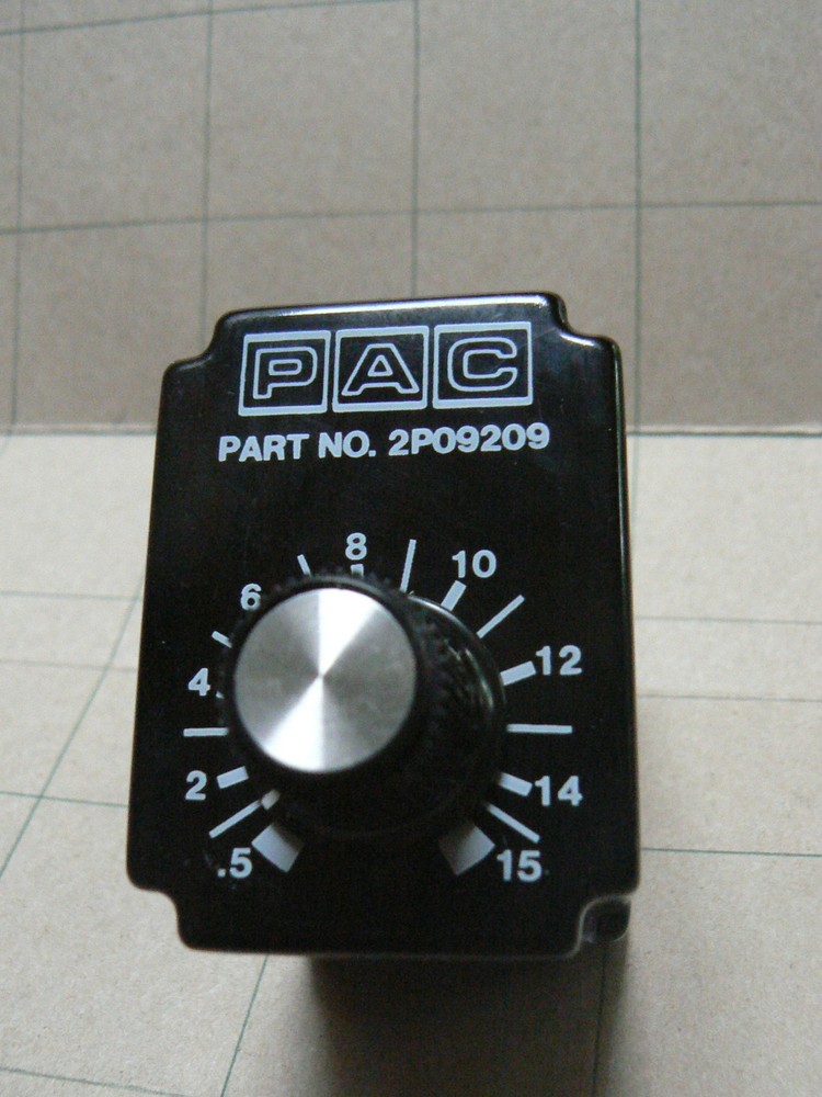 PAC 2P09209, Timer Relay, Range:   .5 -15 Sec. Timer. 8-pin .  USED.   (P)