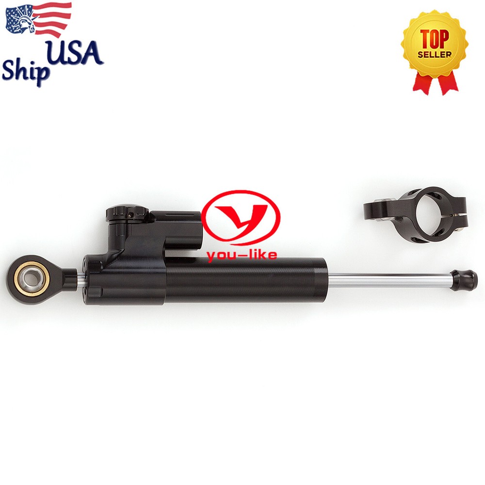 CNC Universal Steering Stabilizer Damper Linear Control Safety Black Aluminum