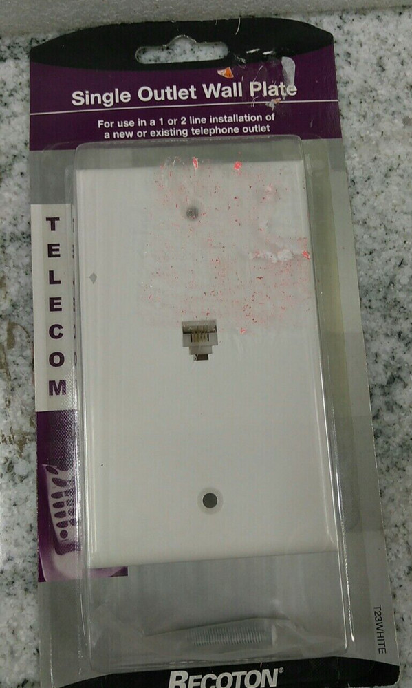 Recoton / T23WHITE / Single Outlet Wall Plate TELECOM (L17LOBBY