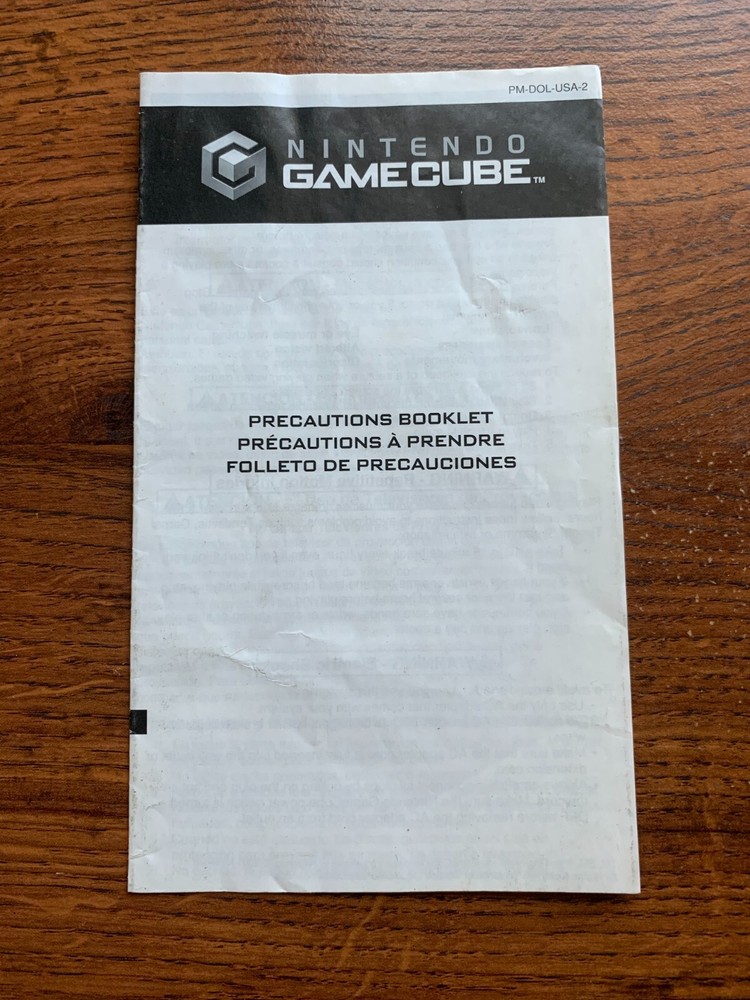 Precautions Booklet Nintendo Gamecube Instruction Manual Only