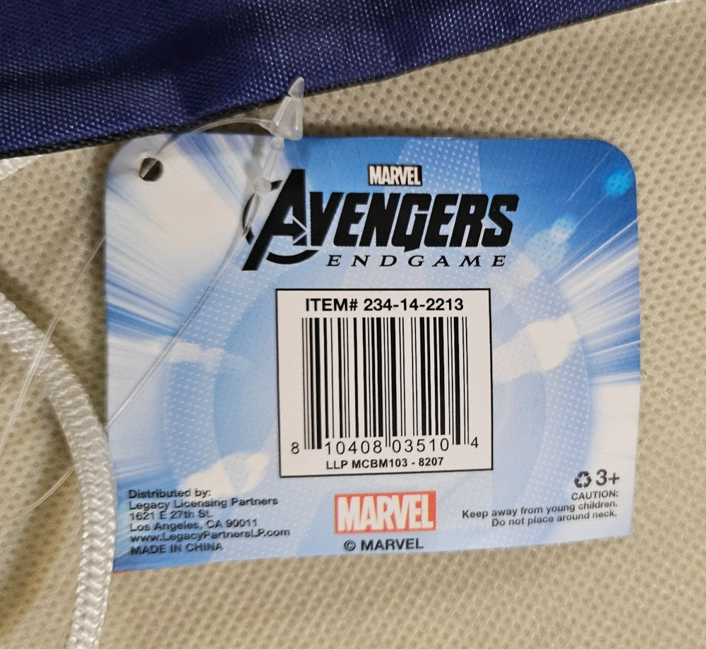 Marvel Avengers Endgame Cinch Sack - One Size - DrawString - New