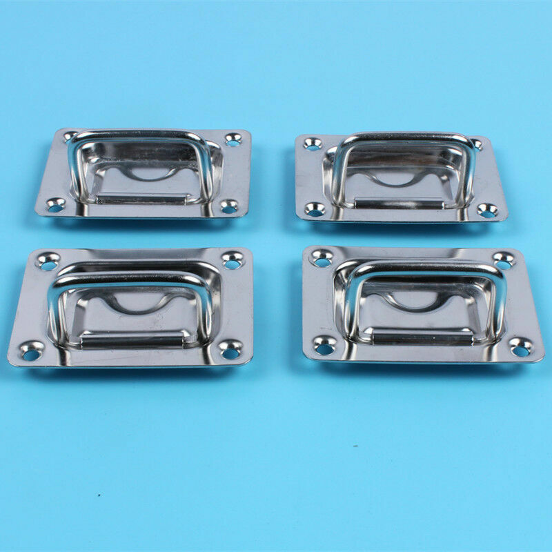 4X Stainless Steel Spring Lift Handle Hatch Marine Boat Pull Deck Hinges