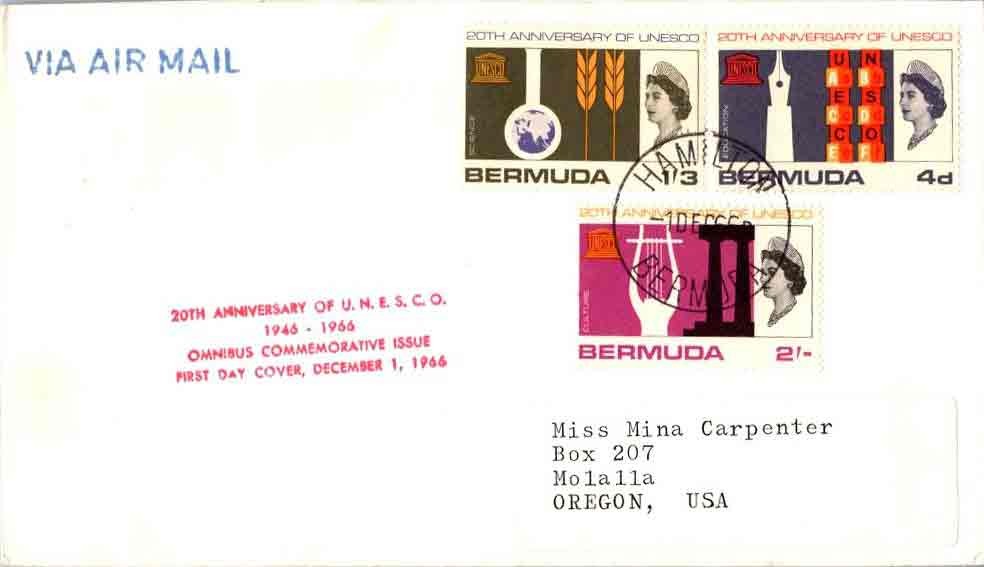 Bermuda Scott 207-209 Typewritten Address.