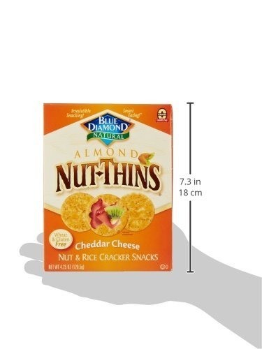 6-Pack Blue Diamond Almonds Nut Thins Cheddar Cheese Cracker Crisps, 4.25 Oz