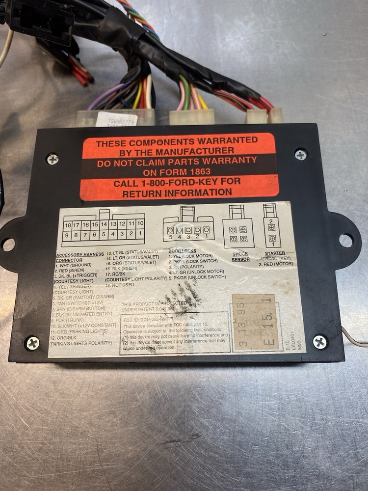 Ford Vehicle Security System Not tested