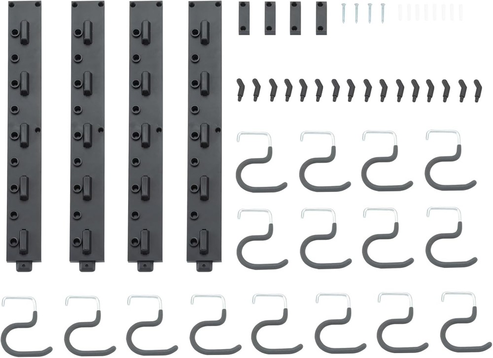 64'' Adjustable Garden Tool Organizer Garage Storage System W/ Hooks Wall Mount