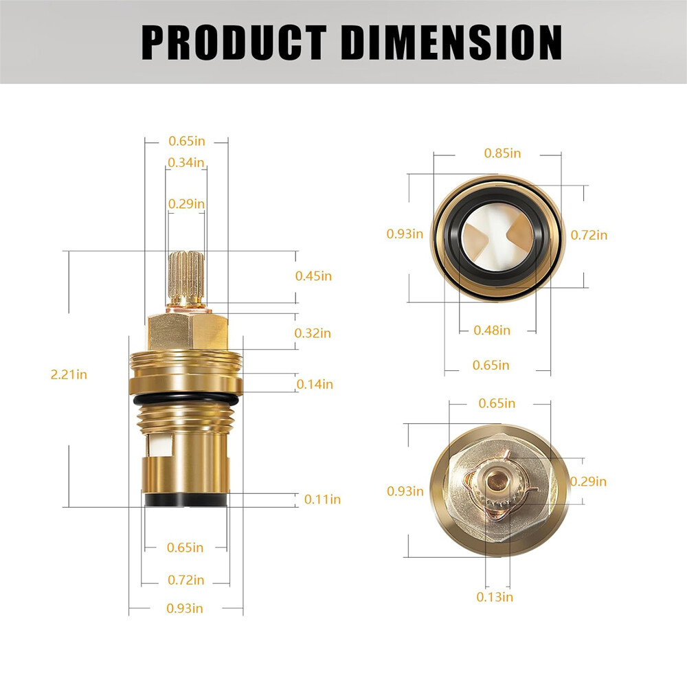 Replace for Grohe 45882000 Right Stop Ceramic Cartridge 1/2" -1/4 Turn 90 Degree