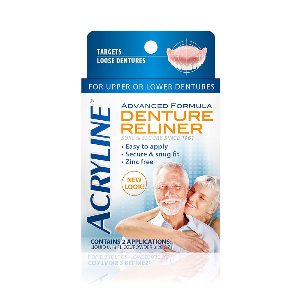 Advanced Formula Denture Reliner - Refit and Tighten Dentures/For Both Upper & L
