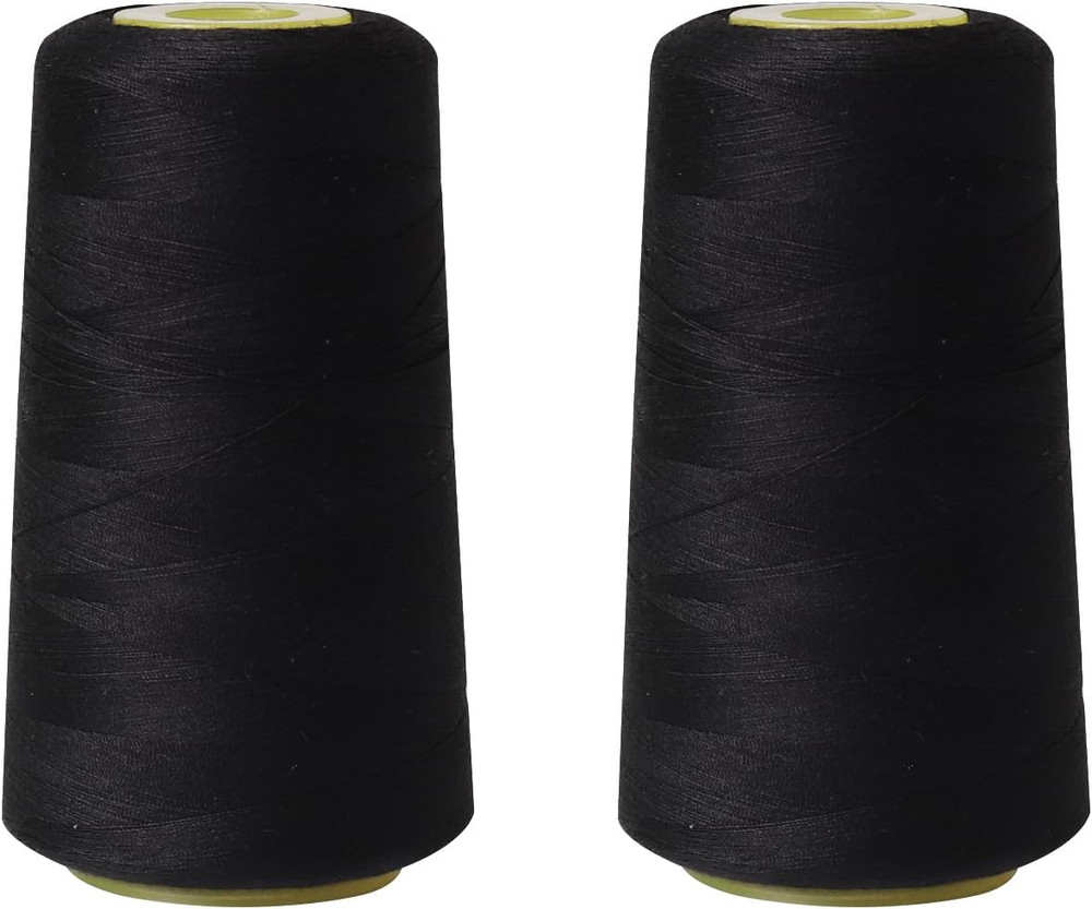 Sewing Thread Cone Set, 2 Pack Serger Thread, 3000 Yards Each, All Purpose Threa