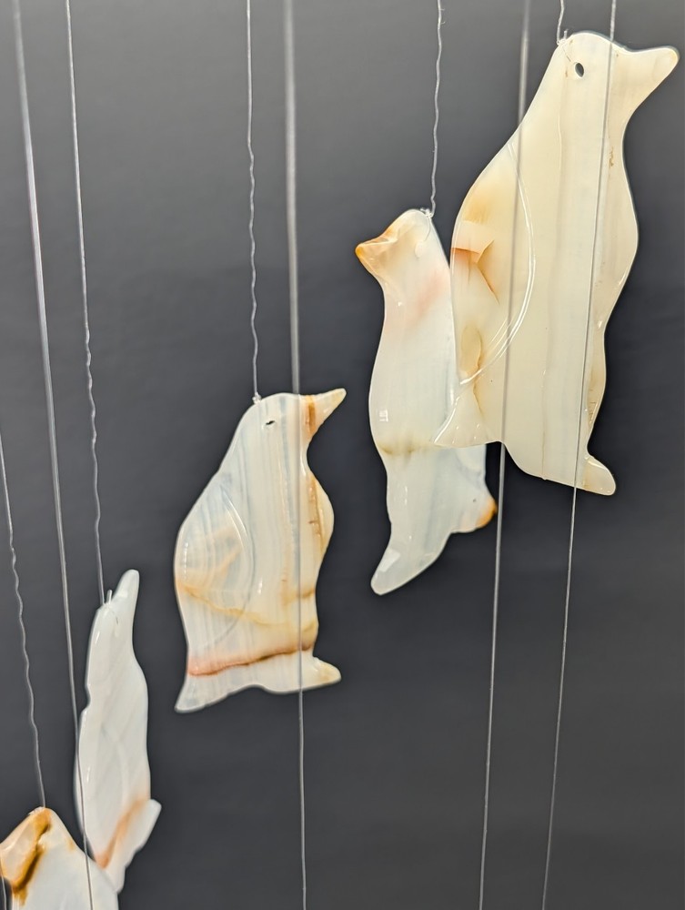 White Onyx Penguin Wind Chime