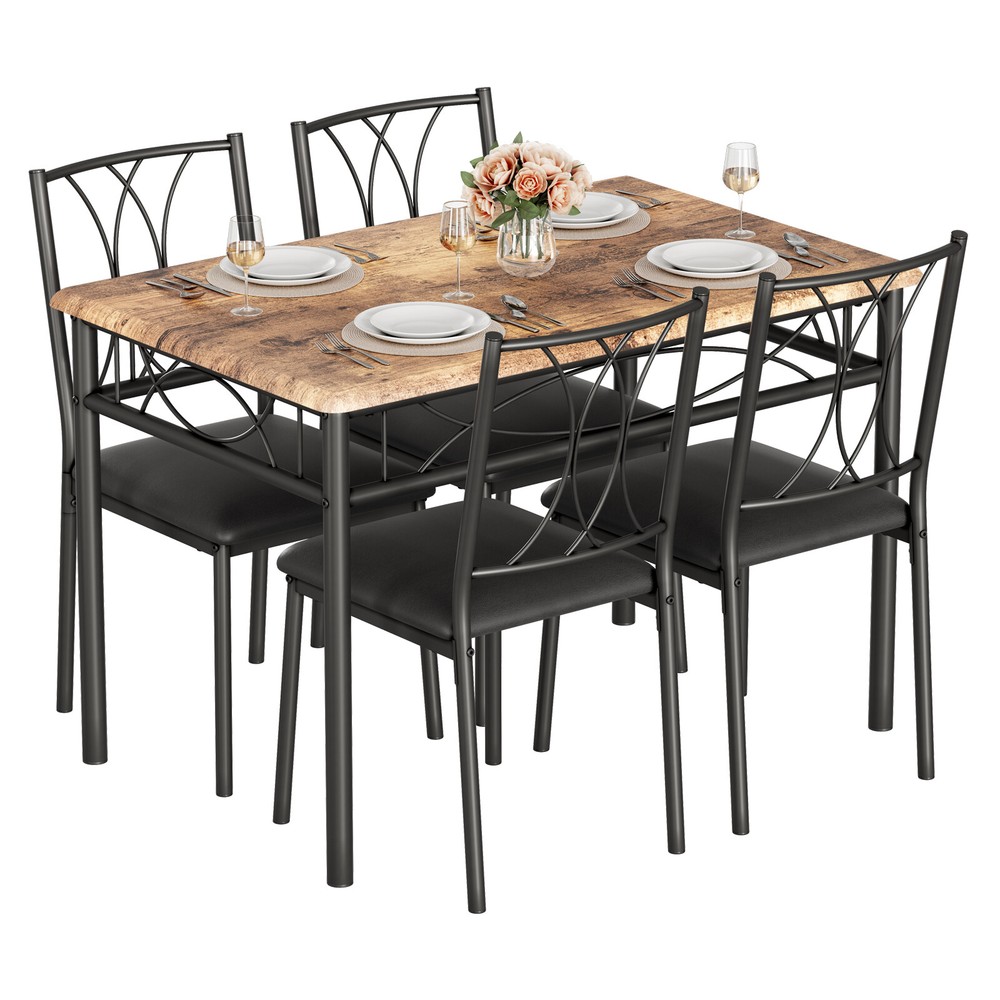💹5-Piece Dining Table Set for Small Space Kitchen Table Set for 4 Dining Room