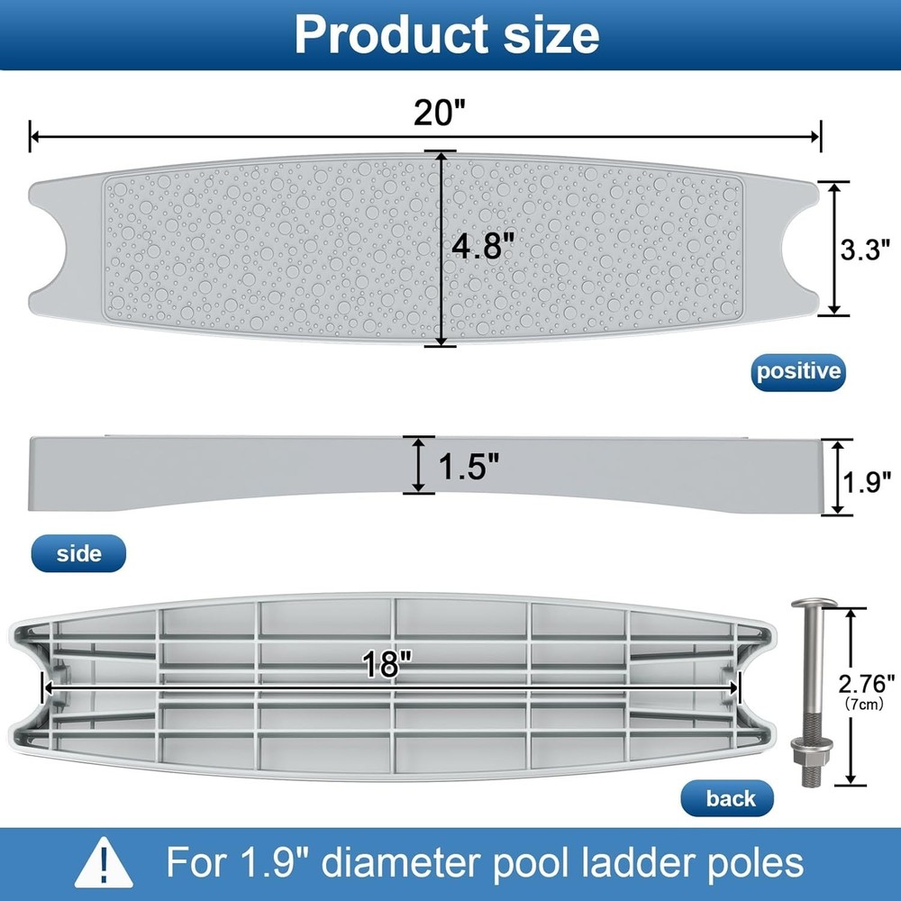 3-Pack Non-Slip Universal Pool Ladder Steps - Reliable and Safe Design