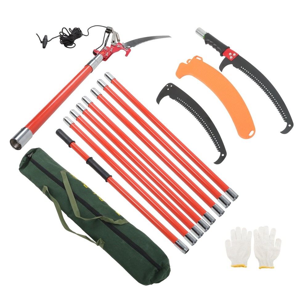1 × 30ft Pruner Saw Combination Extendable Tree Trimmers Section 9 Orange New