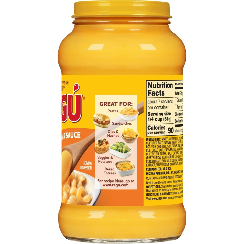Ragu Double Cheddar Sauce, Made with Real Cheese, 16 oz