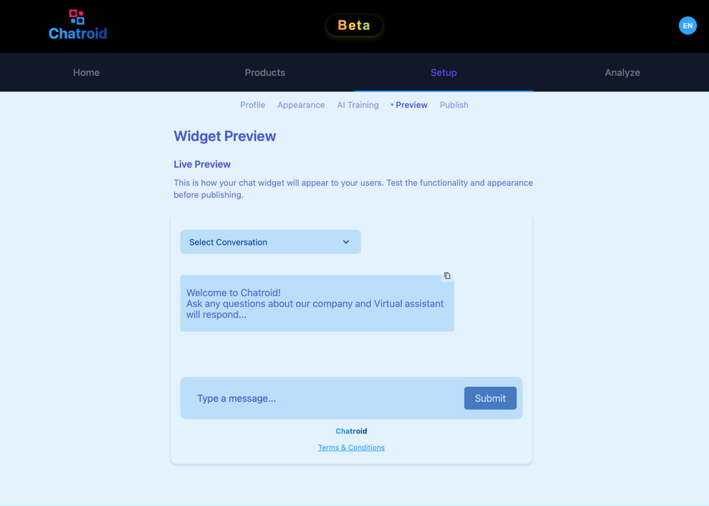 Chatroid.com Domain + Fully functional website (beta)