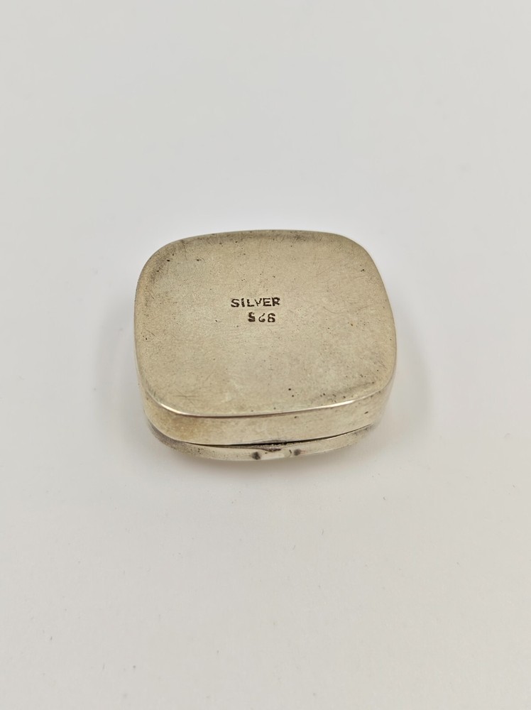 Sterling silver pill box smooth solid silver 925 small box