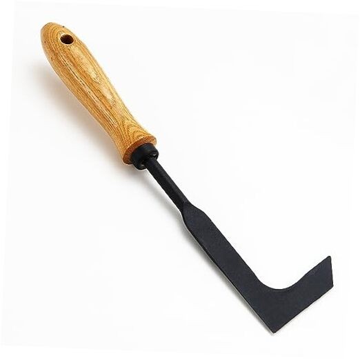 Crack Weeder, Crevice Weeding Sickle Hoe Tool with Beech Handle, Stainless 12"
