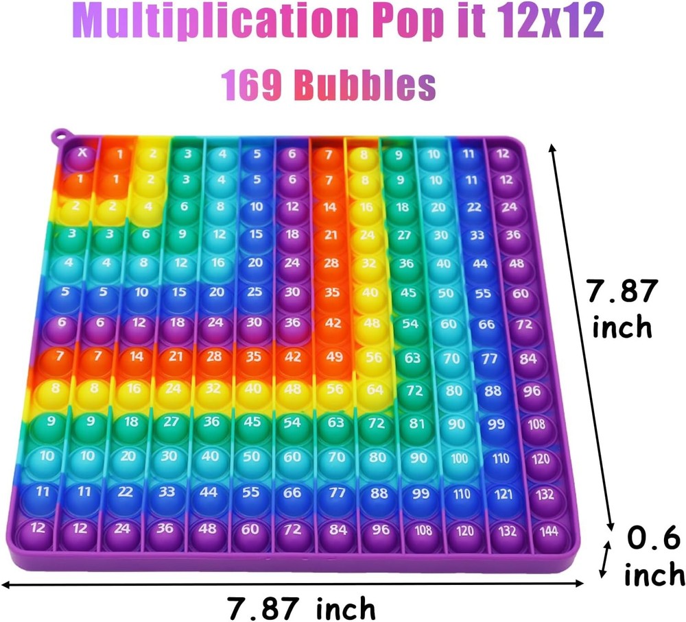 Multiplication 12x12, Addition 1-12, Math Fidget Popper, Learn...