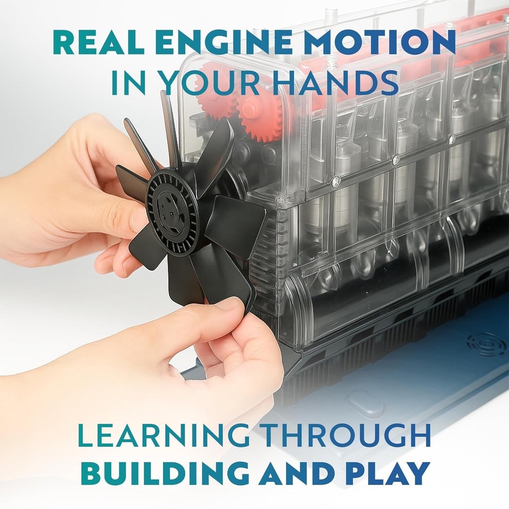 Inline 6 Engine Model Kit - Build Your Own STEM Inline 6 Small Engine That Ru...