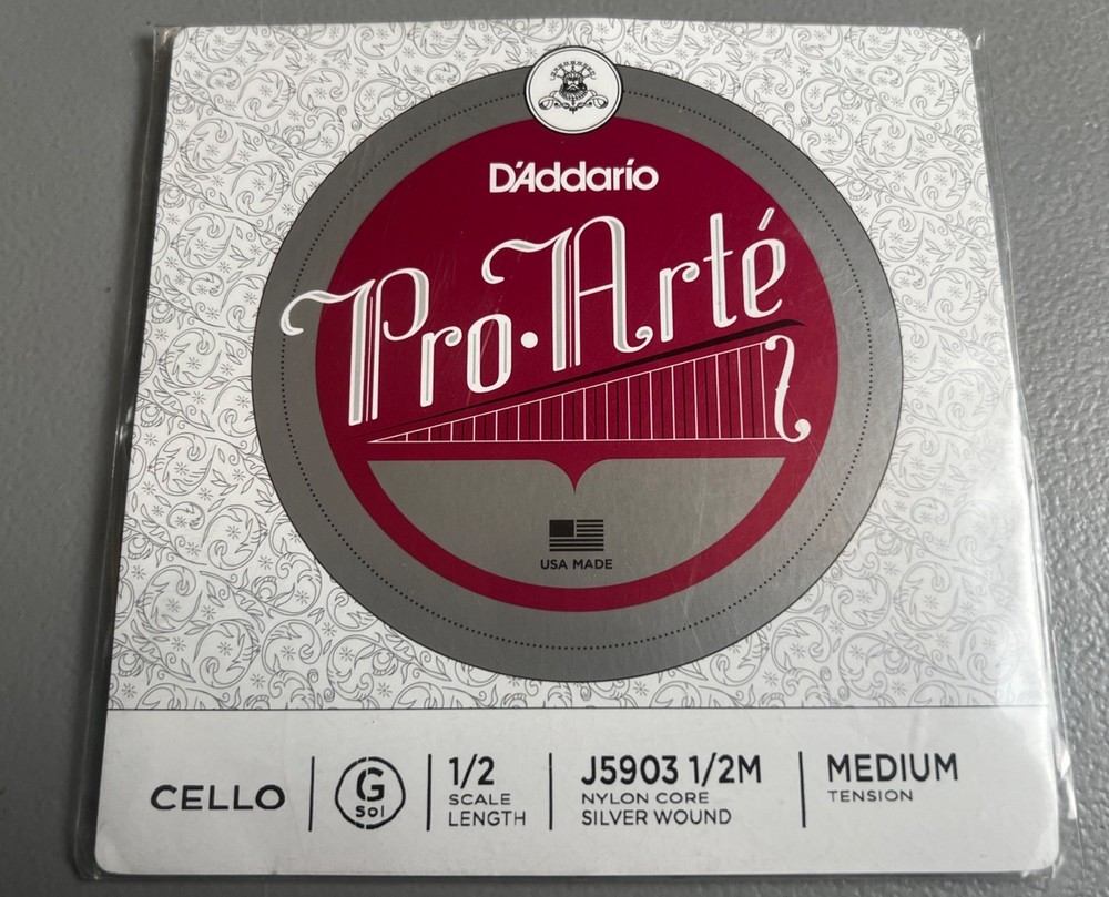 D'Addario Pro-Arte Series Cello G String 1/2 Size