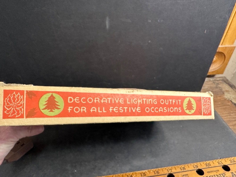Vintage Christmas Tree Light String, Working, 7 Bulb, Original Box, Lot 4, As Is