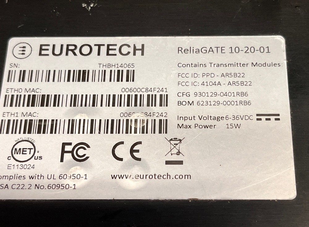 Eurotech ReliaGATE 10-20-01 Multi-Service Gateway with Antenna