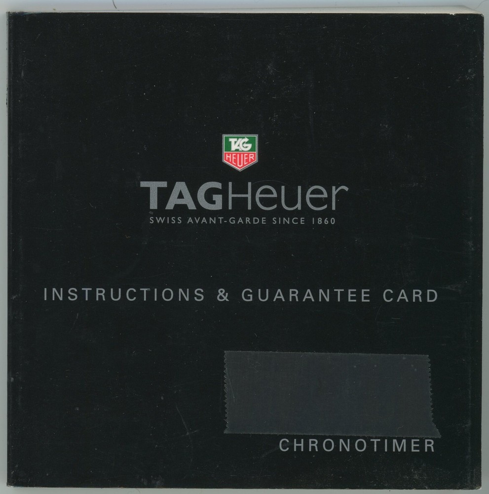 Tag Heuer Chronotimer Chronograph Watch Instruction Manual