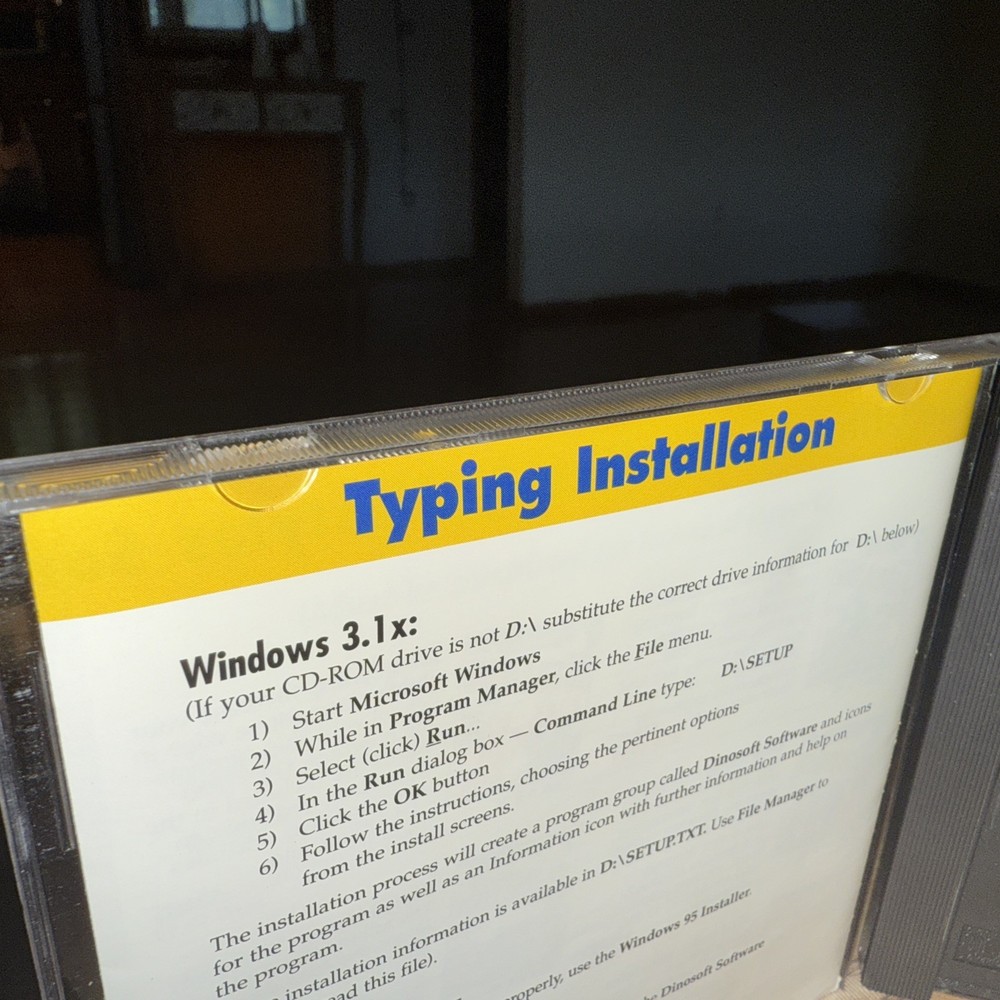 Typing CD ROM Dinosoft Case, Booklet And Working CD