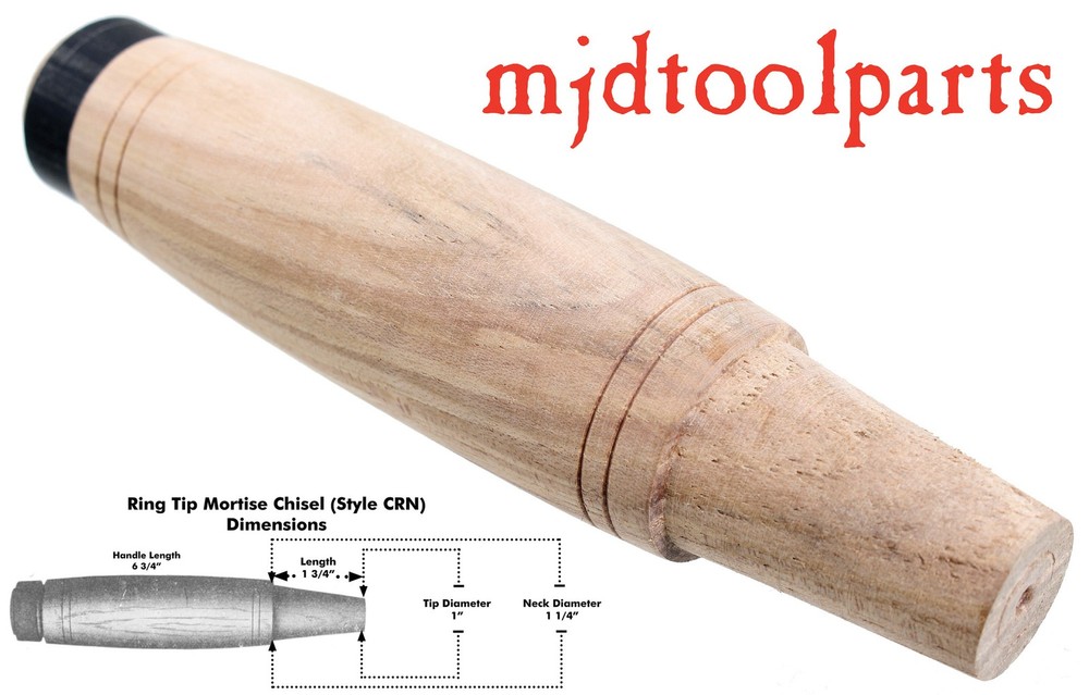 Iron Ring Handle Hickory Socket Chisel Handle -Amish Made CRN - mjdtoolparts