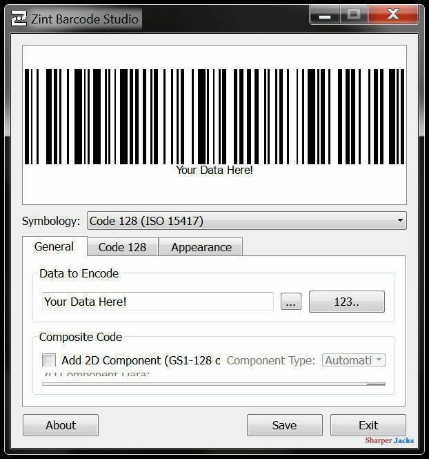 Zint Barcode Generator - UPC QR Code Creator Software - 50+ Formats - Windows CD