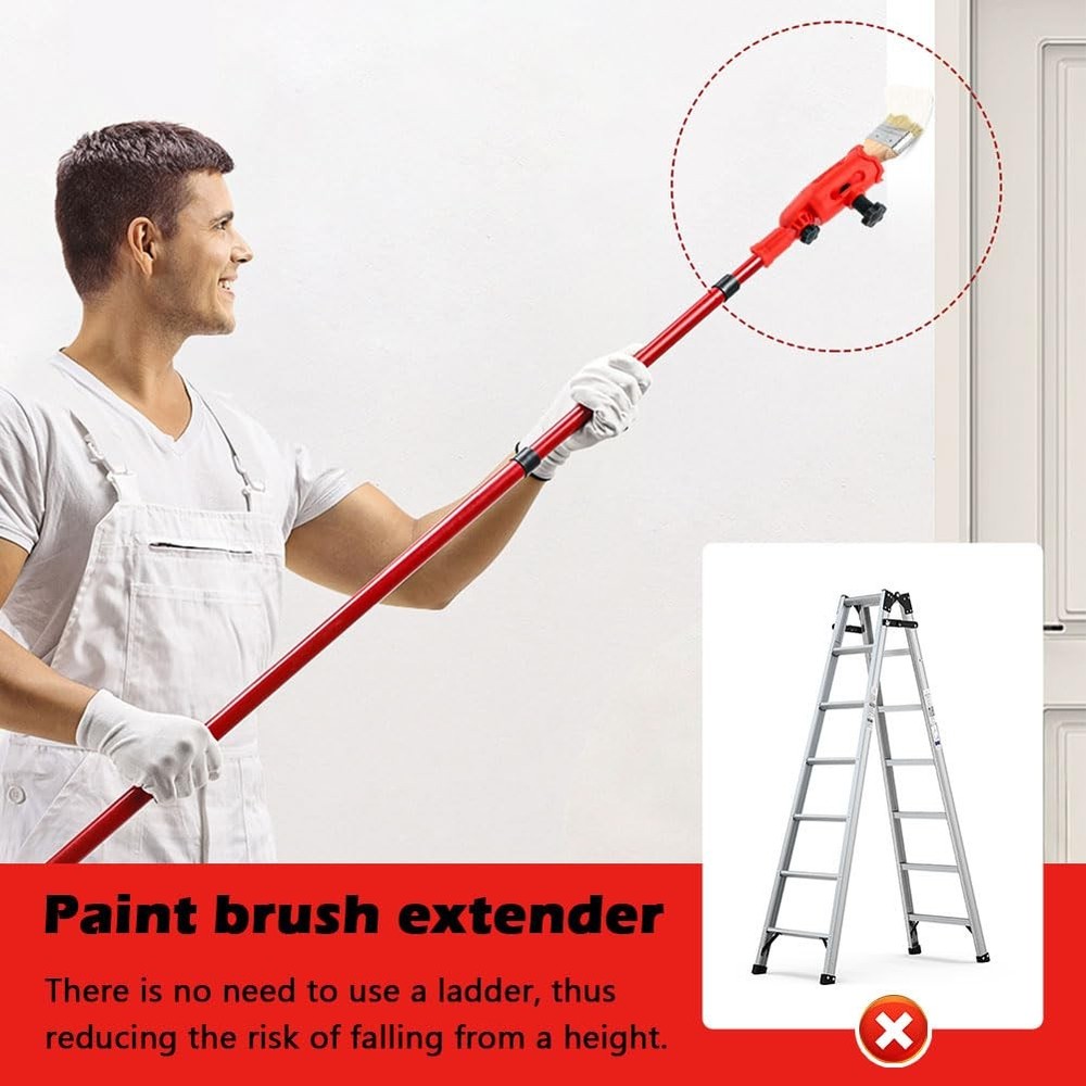 Multi-Angle Paint Brush Extender,Paint Edger Tool for High Ceilings, Red