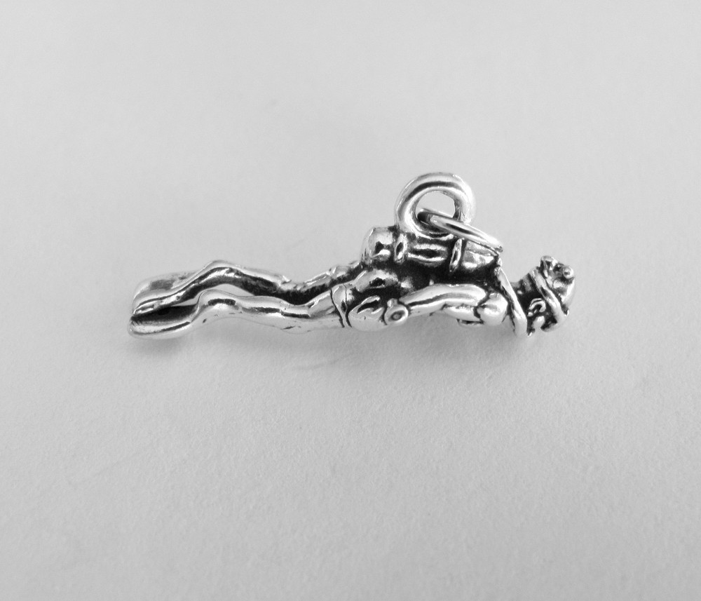 Sterling Silver Scuba diver charm