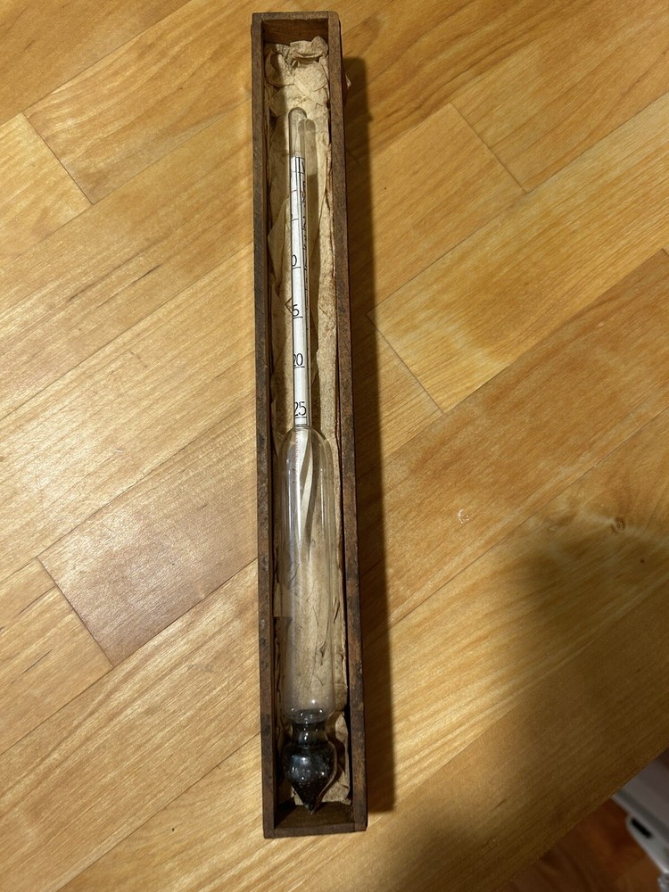 Vintage  Saccharometer In Wooden Box