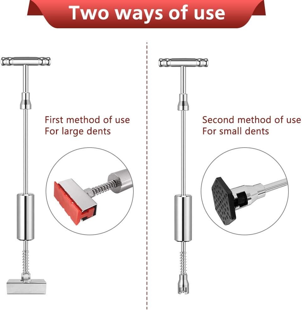Ergonomic T-Bar Dent Puller Kit for Paintless Car Dent Removal - DIY Solution