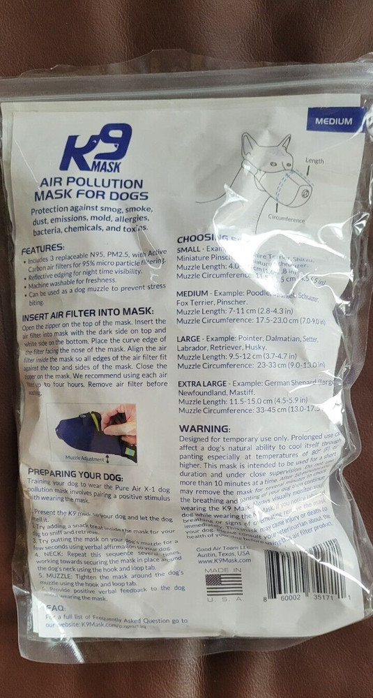 Cozy Quick Muzzle Four Flags Size M Blue K-9 Mask Dog