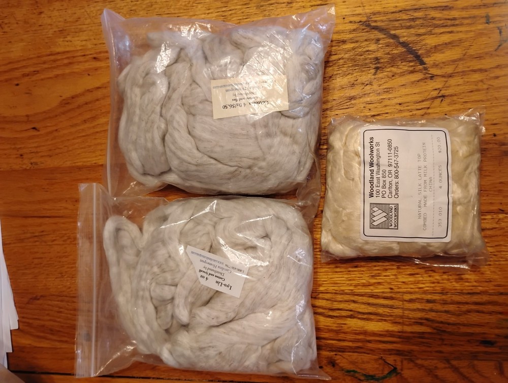 Silk & Cotton/Lyocel & Cotton/Flax Blends For Spinning