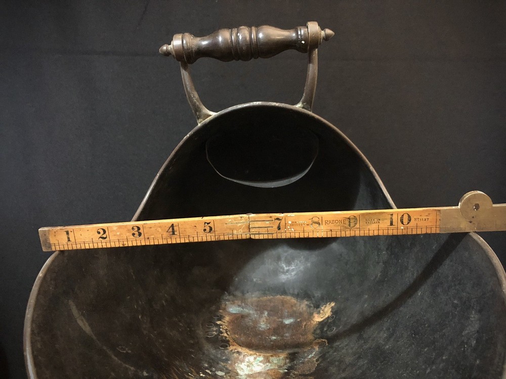 Large Victorian Brass Helmet Coal Scuttle