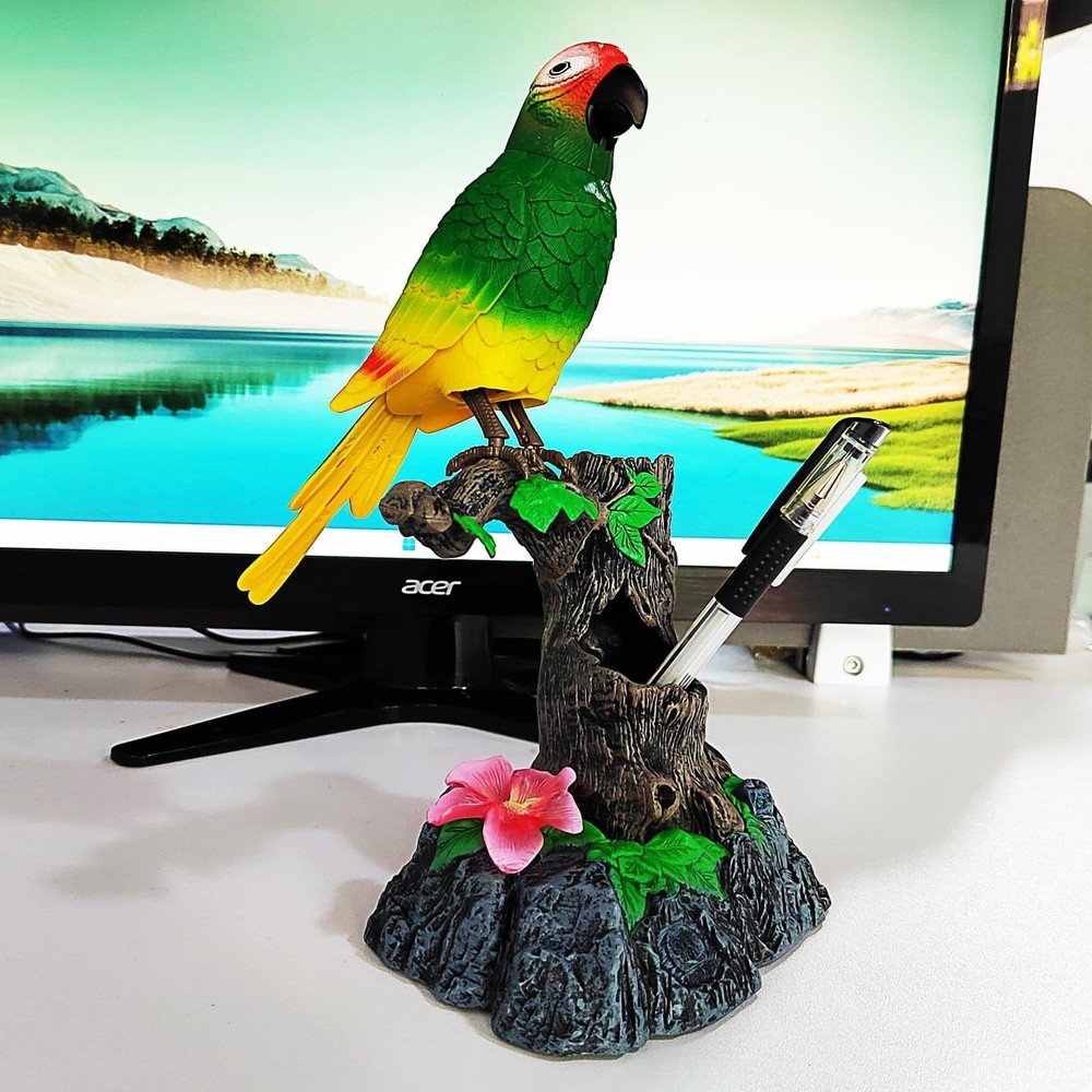 Realistic Eelectric Birds Talking Parrots Electronic Pets Office Home Wall De...