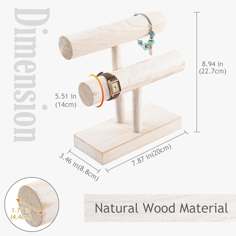 Wooden Bracelet Organizer Easy Assembly Multi-Functional Display Stand New