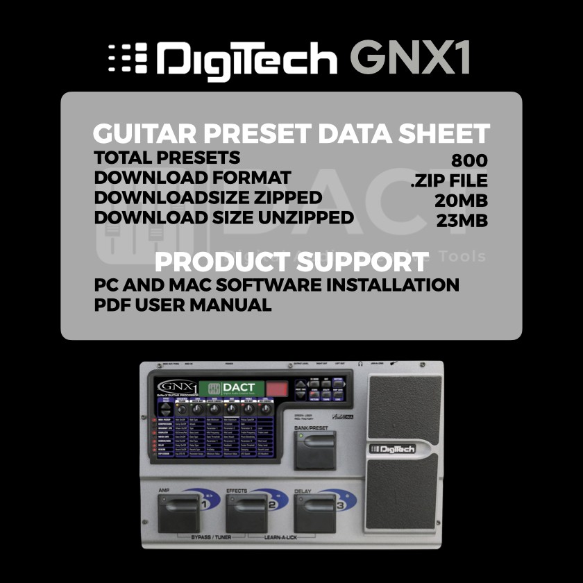 Digitech GNX1 Guitar Multi-FX Presets Library (Instant Delivery)